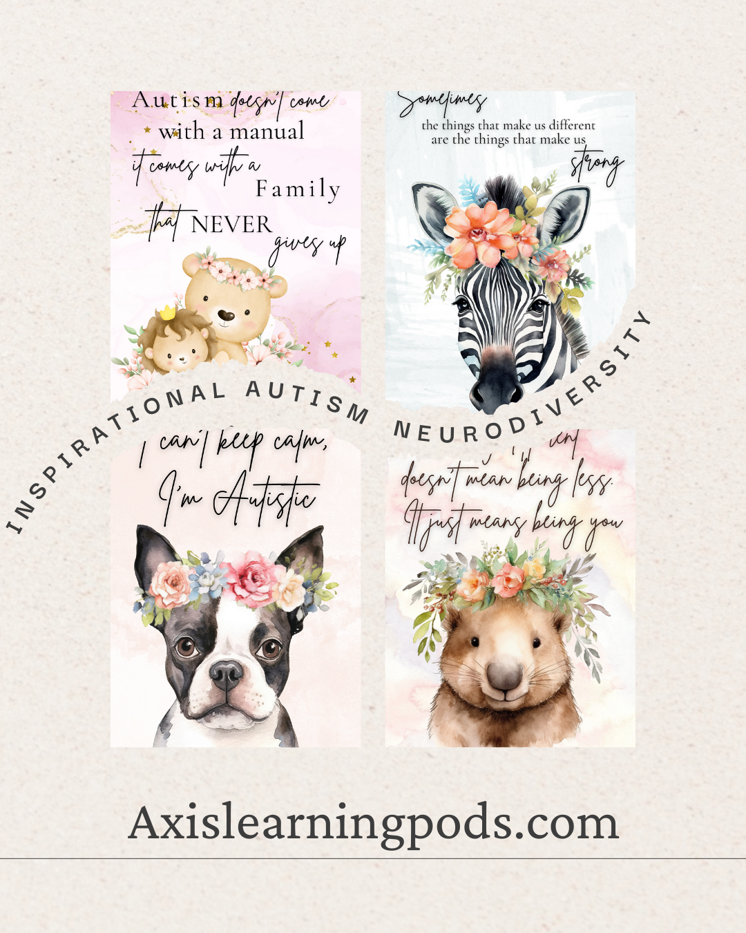 Inspirational Autism & Neurodiversity Watercolor Prints – Digital Download