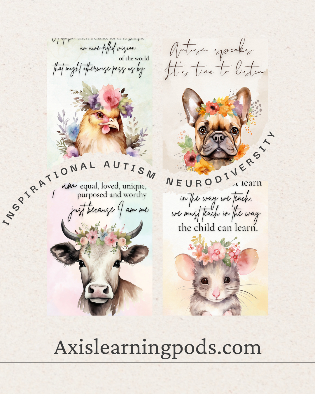Inspirational Autism & Neurodiversity Watercolor Prints – Digital Download