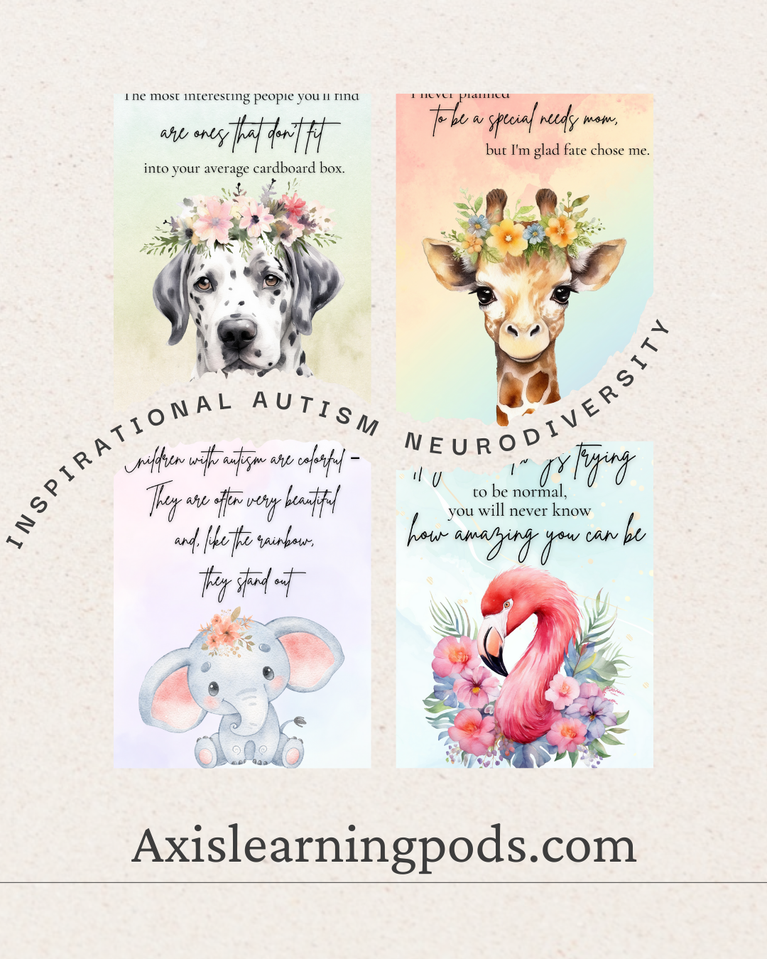 Inspirational Autism & Neurodiversity Watercolor Prints – Digital Download