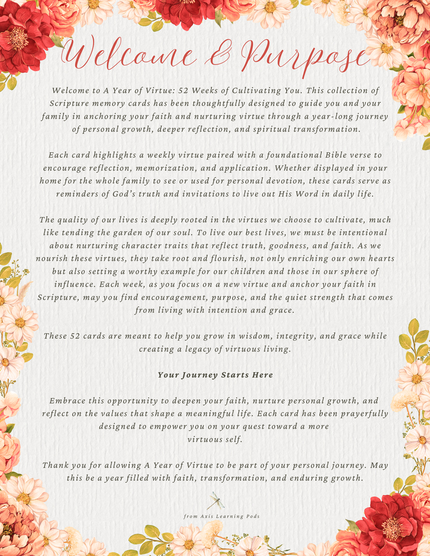 A Year of Virtue | 52 Scripture Memory Cards + Yearly Virtue Poster – Digital Download