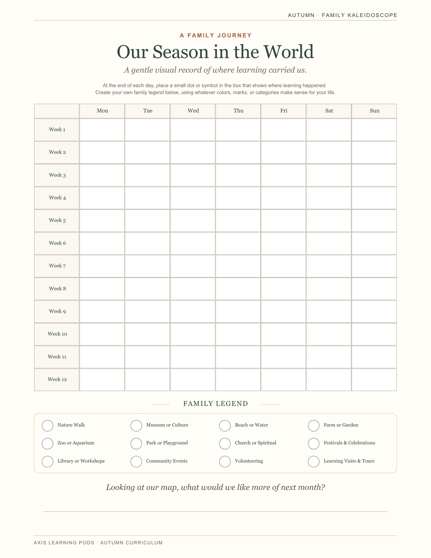 Autumn 2026 Homeschool Curriculum | A 12-Week Family Learning Season